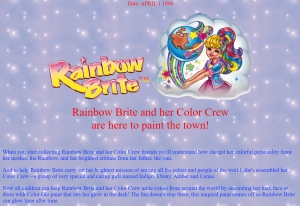 1996 Up Up and Away Rainbow Brite Doll Advertising Page